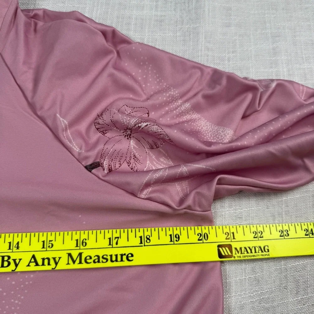 VTG TV Loungers Pink L Floral Zip Robe House Coat Dress 70s Hippie‎ Boho Kimono